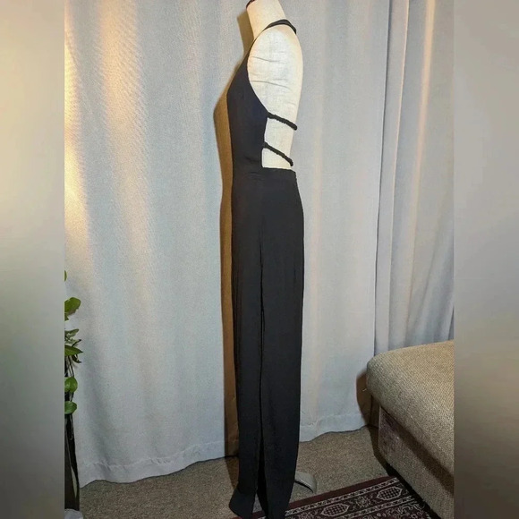 Reformation Black Halter Maxi Dress Ennis Straps Back Size 4 - Picture 7 of 9